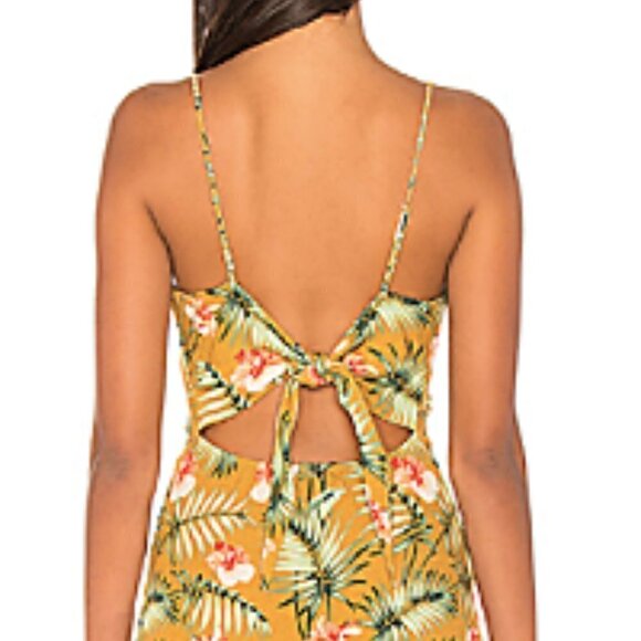 Sincerely Jules Sexy Tropical Palm Lightweight Gauze Midi Slit Summer Dress - Picture 4 of 11